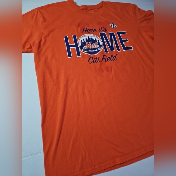 New York Mets MLB Baseball Home Citi Field the 7 line Orange Shirt Men's size XL - Picture 4 of 9